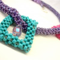 Beaded Cubes Necklace by Amanda Crago of Bowerbird Jewellery