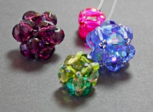 beaded beads using various different faceted crystals