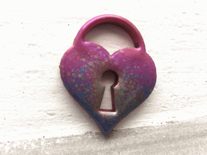 Heart Padlock with multicoloured Jewel Enamel